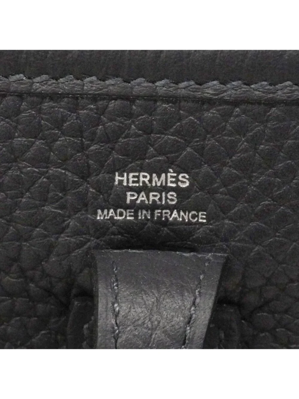 Hermes Shoulder Bag Evelyne TPM Taurillon Clemence Black Silver